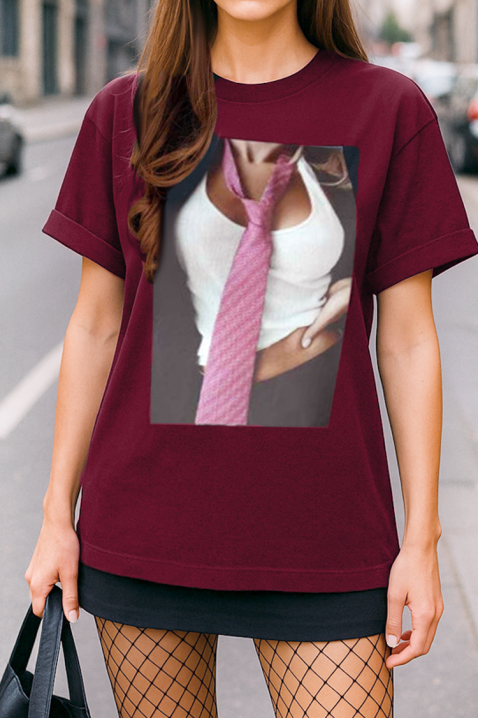Tricou ZURFENDA BORDO, Culoare: bordo, IVET.RO - Reduceri de până la -80%
