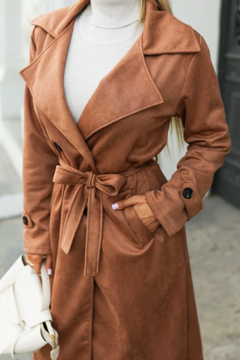 Trenci VLOZENDA CAMEL, Culoare: caramel,maro deschis    , IVET.RO - Reduceri de până la -80%
