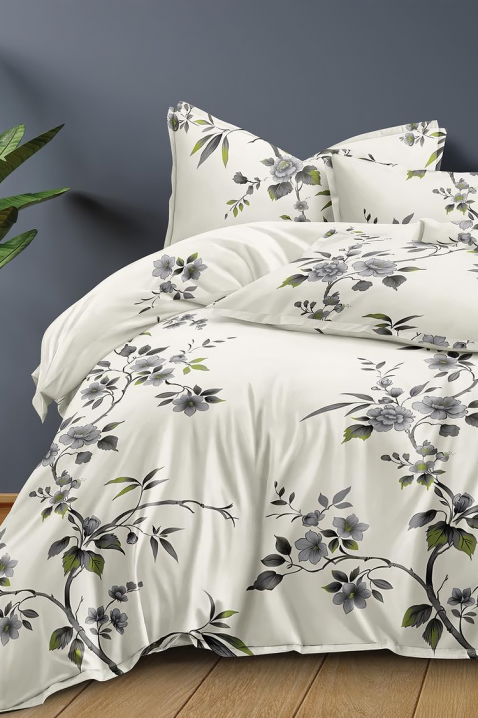 Lenjerie de pat MOLGEVA 200x220 cm bumbac 4 piese, Culoare: alb, IVET.RO - Reduceri de până la -80%