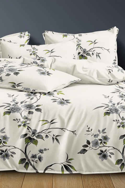 Lenjerie de pat MOLGEVA 200x220 cm bumbac 4 piese, Culoare: alb, IVET.RO - Reduceri de până la -80%