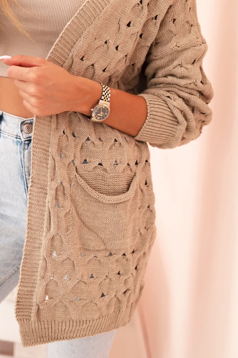 Cardigan NELFORLIA BEIGE, Culoare: bej, IVET.RO - Reduceri de până la -80%