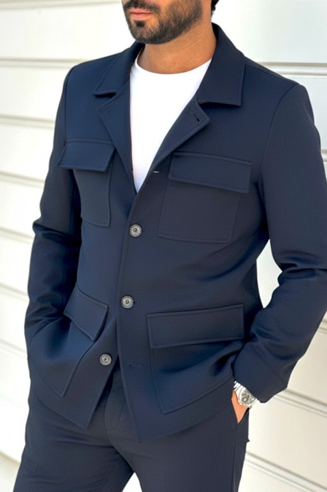 Palton bărbați KARMOLO NAVY, Culoare: bleumarin, IVET.RO - Reduceri de până la -80%