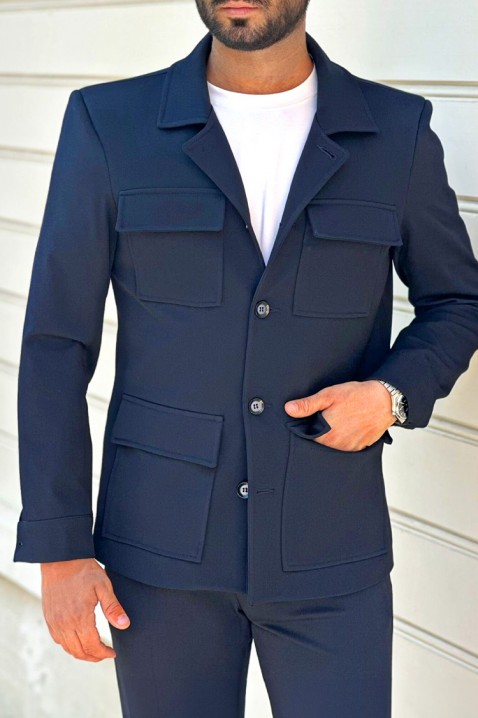 Palton bărbați KARMOLO NAVY, Culoare: bleumarin, IVET.RO - Reduceri de până la -80%