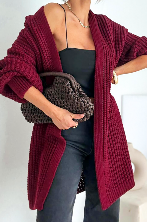 Cardigan UNILZA, Culoare: bordo, IVET.RO - Reduceri de până la -80%