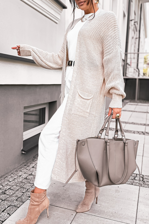 Cardigan MADELZA, Culoare: ecru, IVET.RO - Reduceri de până la -80%