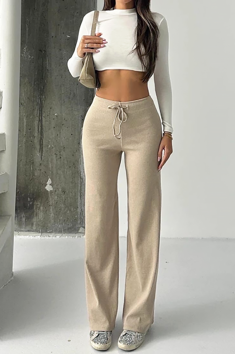 Pantaloni sport ELZIDANA BIEGE, Culoare: bej, IVET.RO - Reduceri de până la -80%