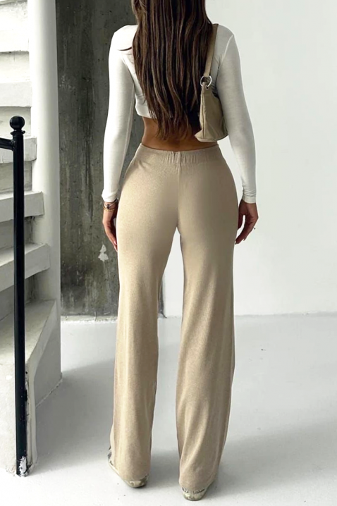Pantaloni sport ELZIDANA BIEGE, Culoare: bej, IVET.RO - Reduceri de până la -80%