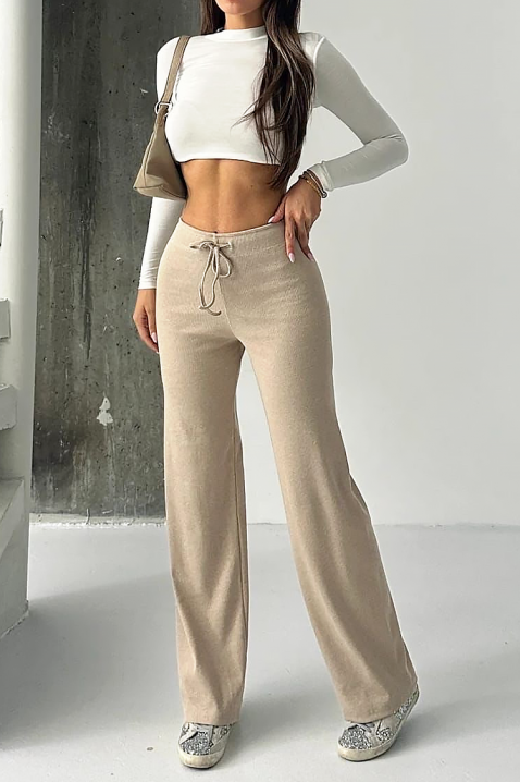 Pantaloni sport ELZIDANA BIEGE, Culoare: bej, IVET.RO - Reduceri de până la -80%