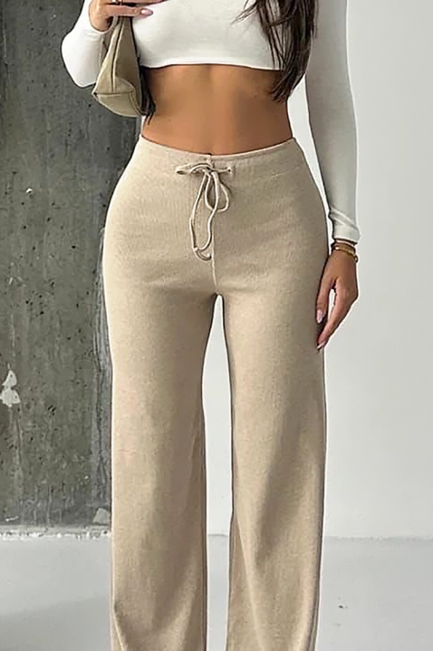 Pantaloni sport ELZIDANA BIEGE, Culoare: bej, IVET.RO - Reduceri de până la -80%