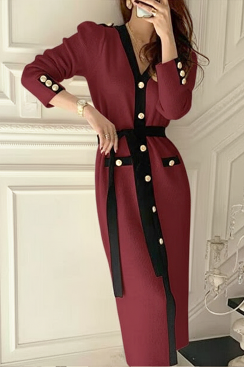 Cardigan NATALILZA BORDO, Culoare: bordo, IVET.RO - Reduceri de până la -80%