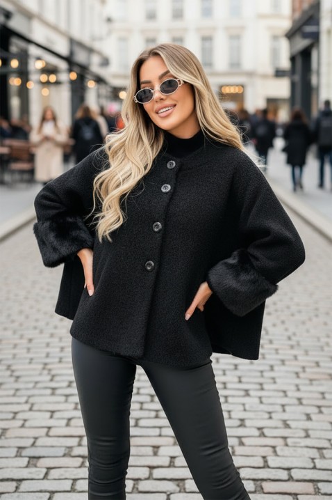 Palton KRENINA BLACK, Culoare: negru, IVET.RO - Reduceri de până la -80%