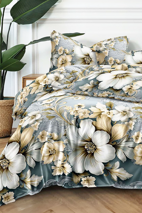Lenjerie de pat PIONEHA 200x220 cm bumbac 4 piese, Culoare: gri, IVET.RO - Reduceri de până la -80%