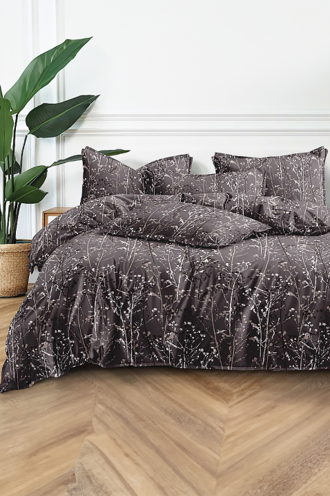 Lenjerie de pat DRONELMA 200x220 cm bumbac 4 piese, Culoare: negru, IVET.RO - Reduceri de până la -80%