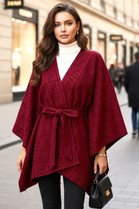 Poncho DERLONDA BORDO, Culoare: bordo, IVET.RO - Reduceri de până la -80%