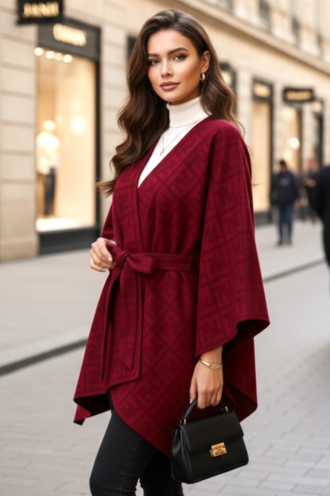 Poncho DERLONDA BORDO, Culoare: bordo, IVET.RO - Reduceri de până la -80%