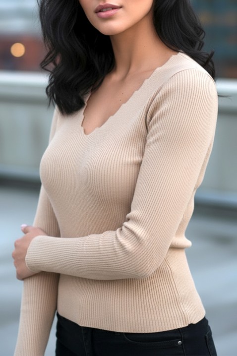 Bluză damă VORNELFA BEIGE, Culoare: ecru, IVET.RO - Reduceri de până la -80%
