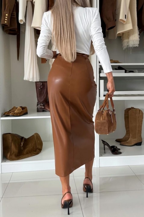 Fustă SELILONA CAMEL, Culoare: maro deschis    , IVET.RO - Reduceri de până la -80%