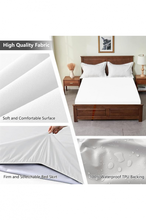 Protector impermeabil pentru saltea VIOTREFI 120x200 cm, Culoare: alb, IVET.RO - Reduceri de până la -80%