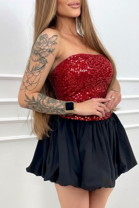 Rochie BRILIANA RED, Culoare: negru și roșu, IVET.RO - Reduceri de până la -80%