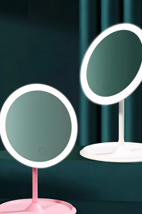 Oglindă de masă cu iluminare LED VRETILDA PINK, Culoare: roz, IVET.RO - Reduceri de până la -80%