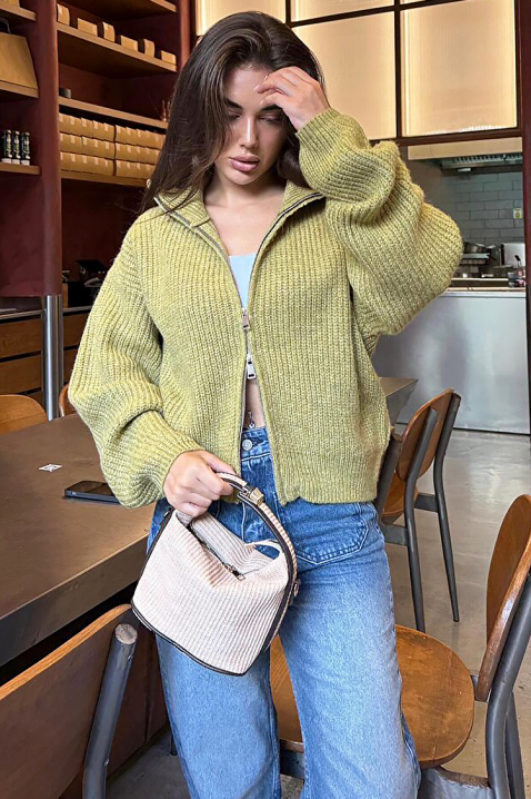Cardigan NELVIRA OLIVE, Culoare: verde de măslină, IVET.RO - Reduceri de până la -80%
