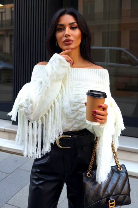 Pulover REZVILZA WHITE, Culoare: alb, IVET.RO - Reduceri de până la -80%