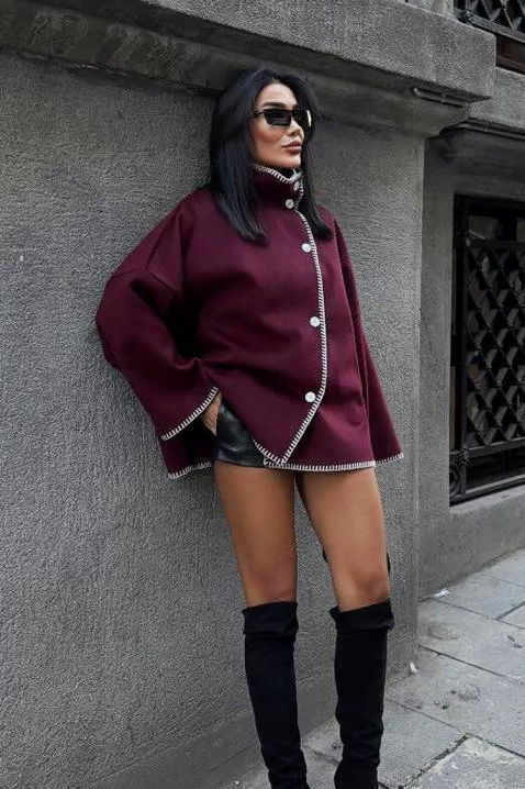 Palton TRENZORA BORDO, Culoare: bordo, IVET.RO - Reduceri de până la -80%