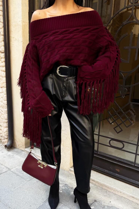 Pulover REZVILZA BORDO, Culoare: bordo, IVET.RO - Reduceri de până la -80%