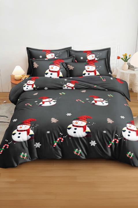 Lenjerie de pat LIONERSY 200x220 cm bumbac 4 piese, Culoare: negru, IVET.RO - Reduceri de până la -80%