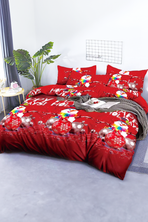 Lenjerie de pat MARENFY 160x200 cm bumbac 4 piese, Culoare: roșu, IVET.RO - Reduceri de până la -80%