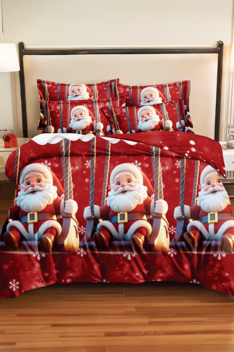 Lenjerie de pat ORMENFY 200x220 cm bumbac 4 piese, Culoare: roșu, IVET.RO - Reduceri de până la -80%