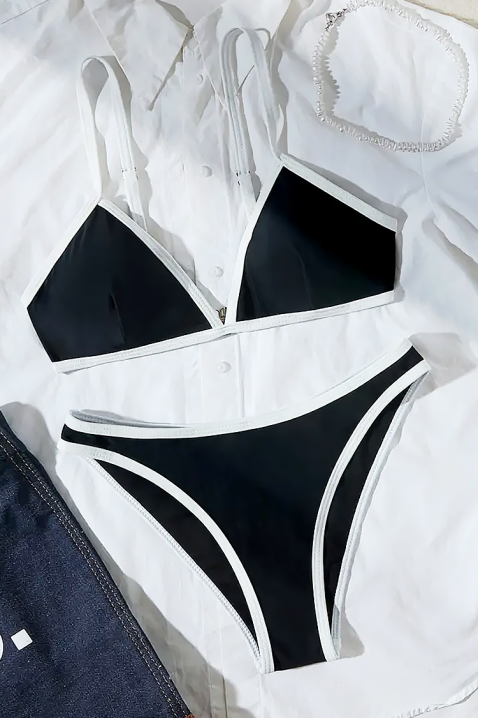 Costum de baie INELFEA, Culoare: negru și alb, IVET.RO - Reduceri de până la -80%