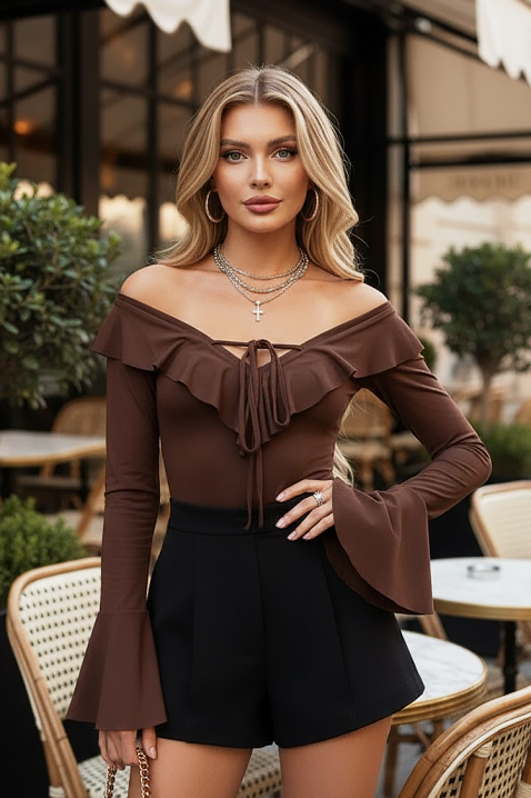 Bluză damă KEFLILZA BROWN - Bluze | Ivet.RO Bluză damă KEFLILZA BROWN, Culoare: maro, IVET.RO - Reduceri de până la -80%