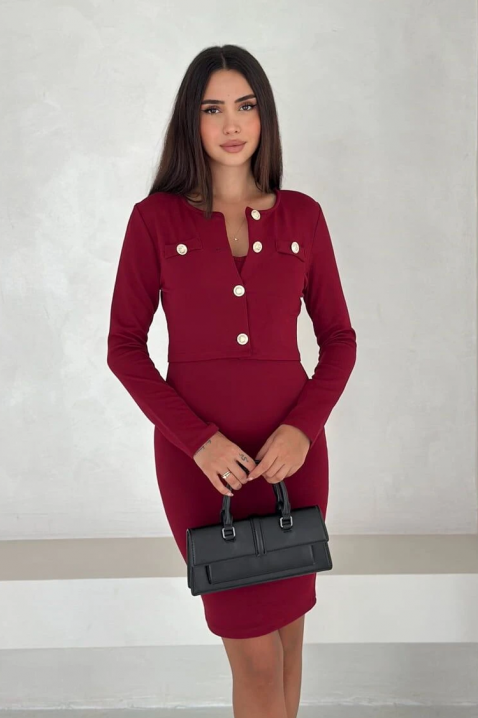 Set FLORDENA - Costume elegante | Ivet.RO Set FLORDENA, Culoare: bordo, IVET.RO - Reduceri de până la -80%