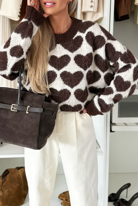 Pulover SURVINZA BROWN - Tricotate | Ivet.RO Pulover SURVINZA BROWN, Culoare: maro, IVET.RO - Reduceri de până la -80%