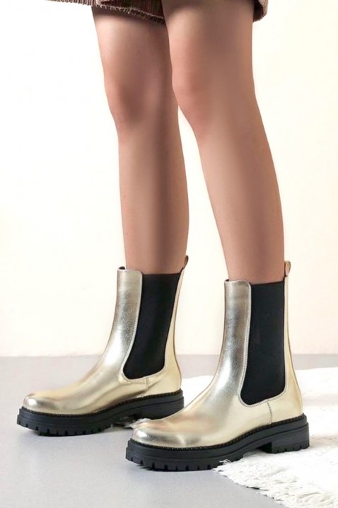 Botine damă MENSIRA, Culoare: auriu, IVET.RO - Reduceri de până la -80%