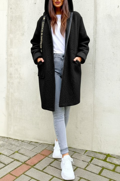 Cardigan VLADENZA BLACK - Cardigane | Ivet.RO Cardigan VLADENZA BLACK, Culoare: negru, IVET.RO - Reduceri de până la -80%