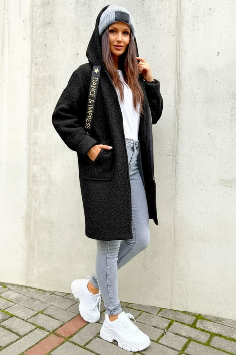 Cardigan VLADENZA BLACK - Cardigane | Ivet.RO Cardigan VLADENZA BLACK, Culoare: negru, IVET.RO - Reduceri de până la -80%