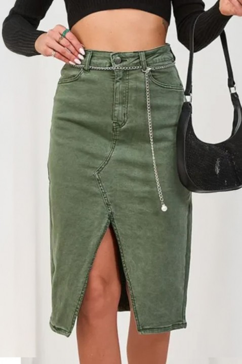 Fustă MINZONA GREEN - Denim | Ivet.RO Fustă MINZONA GREEN, Culoare: verde, IVET.RO - Reduceri de până la -80%