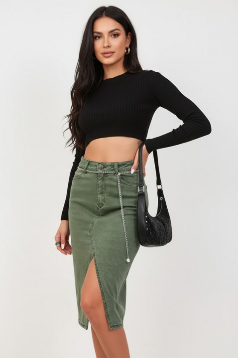 Fustă MINZONA GREEN - Denim | Ivet.RO Fustă MINZONA GREEN, Culoare: verde, IVET.RO - Reduceri de până la -80%