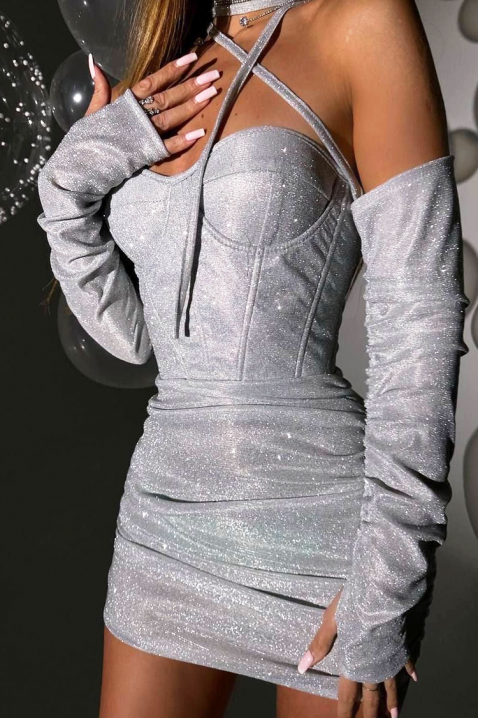Rochie SENSOTA SILVER - Rochii scurte | Ivet.RO Rochie SENSOTA SILVER, Culoare: argintiu, IVET.RO - Reduceri de până la -80%