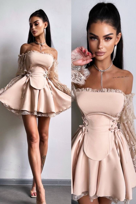 Rochie HLONDINA PUDRA - Rochii scurte | Ivet.RO Rochie HLONDINA PUDRA, Culoare: pudră, IVET.RO - Reduceri de până la -80%