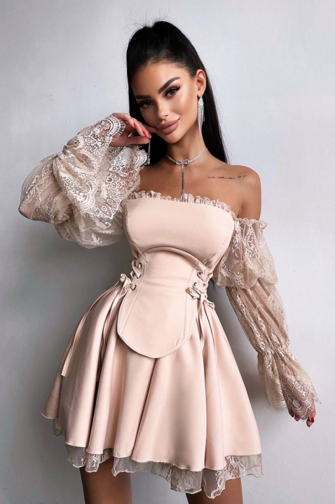 Rochie HLONDINA PUDRA - Rochii scurte | Ivet.RO Rochie HLONDINA PUDRA, Culoare: pudră, IVET.RO - Reduceri de până la -80%