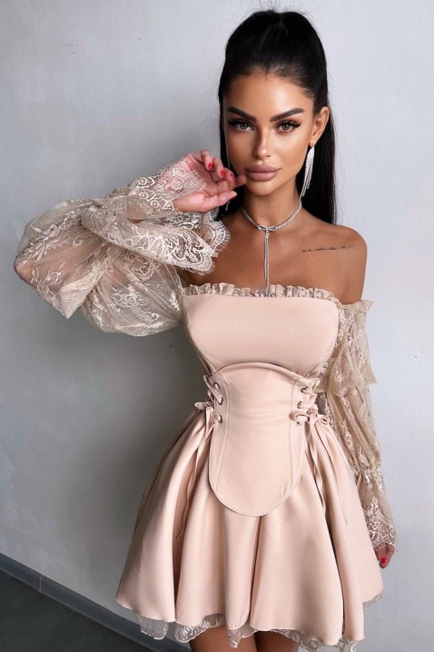 Rochie HLONDINA PUDRA - Rochii scurte | Ivet.RO Rochie HLONDINA PUDRA, Culoare: pudră, IVET.RO - Reduceri de până la -80%