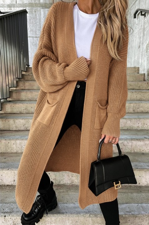 Cardigan ZLANONDA, Culoare: maro, IVET.RO - Reduceri de până la -80%