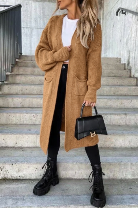 Cardigan ZLANONDA, Culoare: maro, IVET.RO - Reduceri de până la -80%