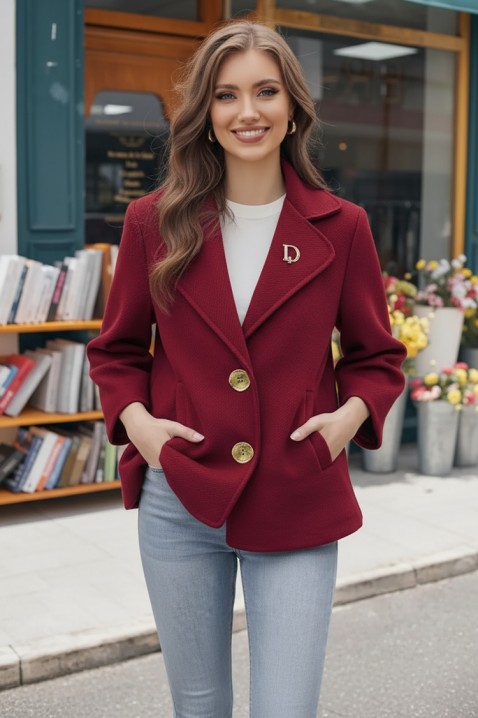 Palton ZOLTINDA BORDO, Culoare: bordo, IVET.RO - Reduceri de până la -80%