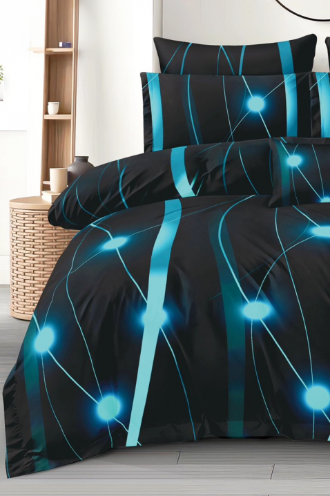 Lenjerie de pat SIOFERY 200x220 cm bumbac 4 piese, Culoare: negru, IVET.RO - Reduceri de până la -80%