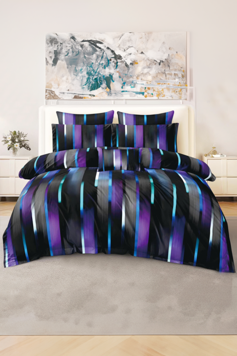 Lenjerie de pat TRIONESY 200x220 cm bumbac 4 piese, Culoare: multicolor, IVET.RO - Reduceri de până la -80%