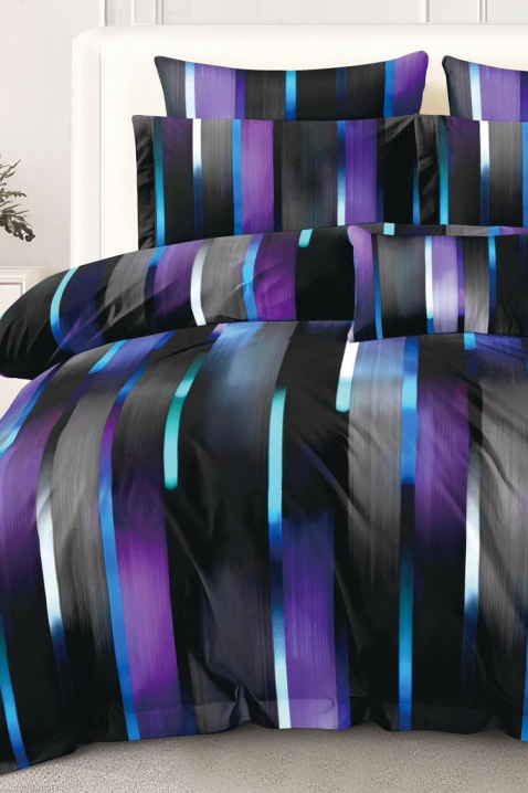 Lenjerie de pat TRIONESY 200x220 cm bumbac 4 piese, Culoare: multicolor, IVET.RO - Reduceri de până la -80%
